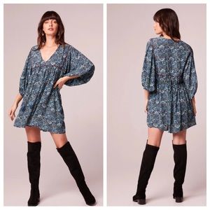 Band of the Free Mallory Babydoll Teal Mini Dress